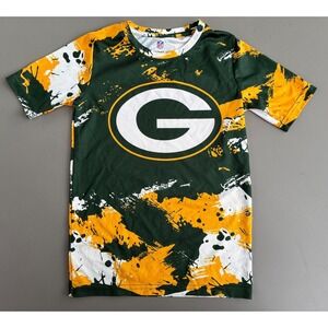 NFL Green Bay Packers Youth Small 8 T-Shirt Green Gold Print Logo Tee